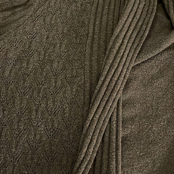 Lane Bryant Shawl neck cable knit open front cardigan women’s 26/28 dark green‎ - Picture 13 of 14